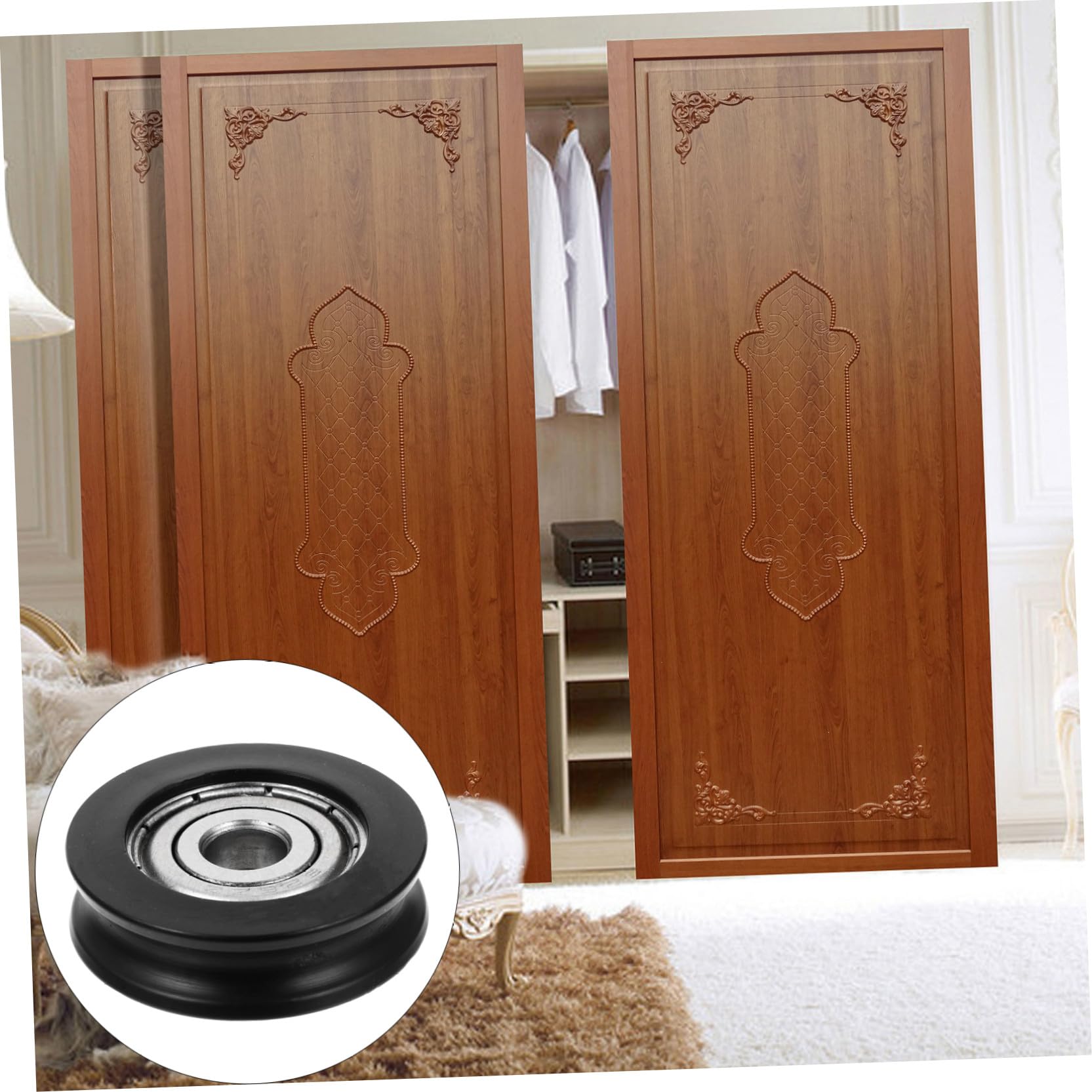 CRILSTYLEO 10pièces Poulies Nylon Pour Roue De Porte Coulissante Et Armoire Accessoires De Quincaillerie Pour Porte Grange Et Fenêtre