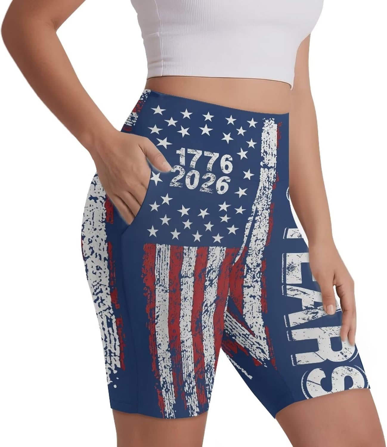 Women's Tummy Control Yoga Shorts High Waist Side Pockets Athletic Workout Shorts for Sports Running