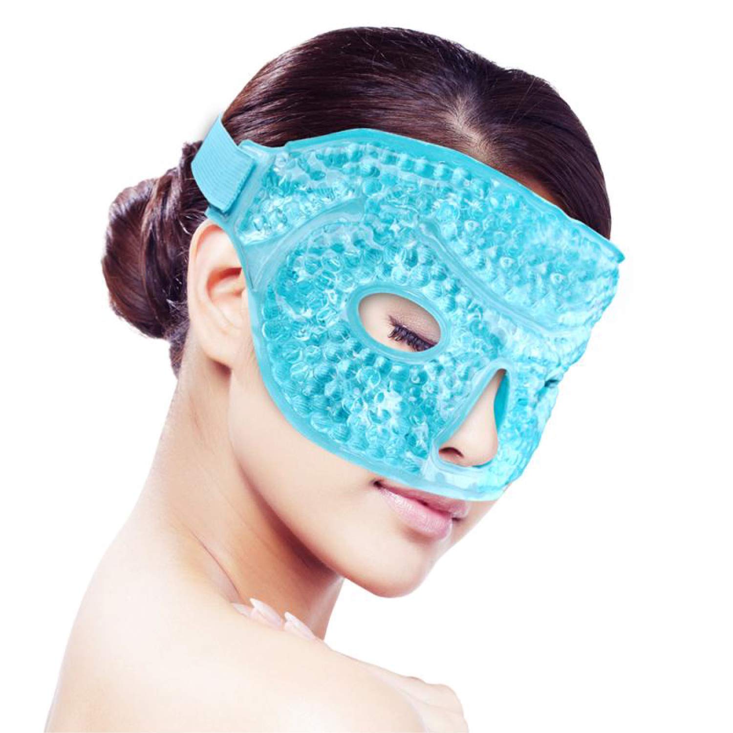 pix Frozen Eye Mask Amazon ice face eye mask for woman man heated warm cooling reusable gel beads ice mask with soft plush backing hot cold therapy for facial