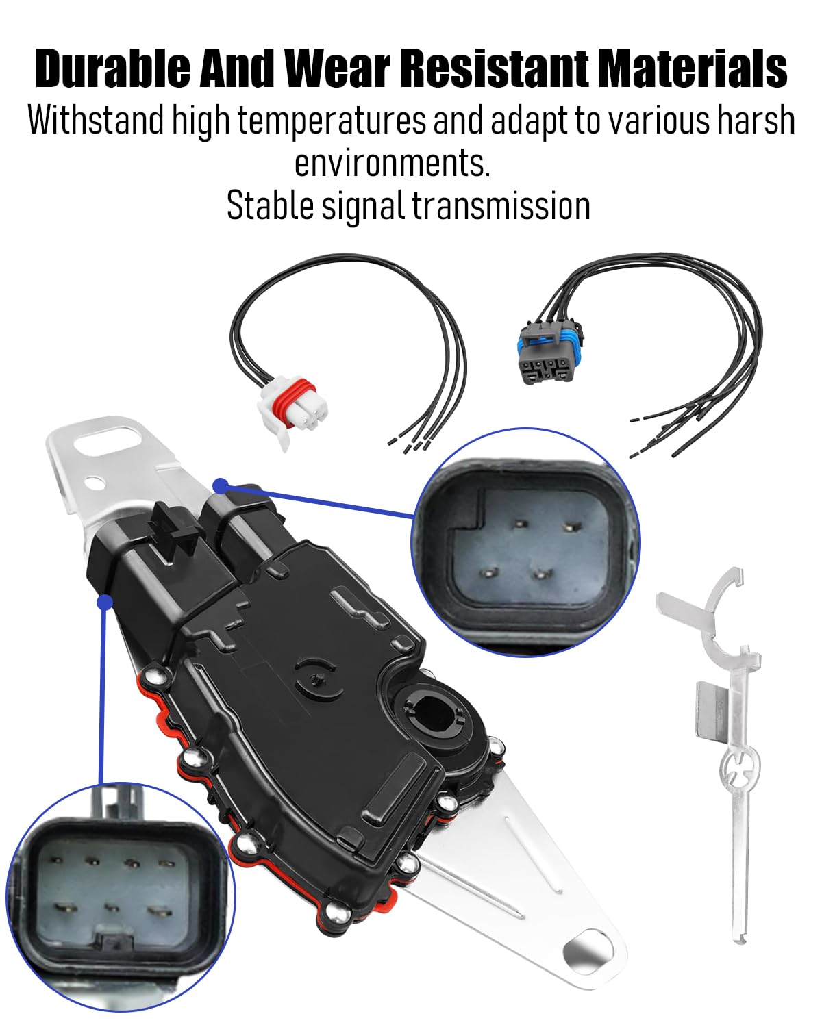 Park Neutral Position and Back up Lamp Switch with Connector Wire Harness Kit Fit for Cadillac Chevy GMC Escalade Astro Silverado 4L60E 4L80E, Replace 24229422 24298931 D2263C Wire Harness Kit