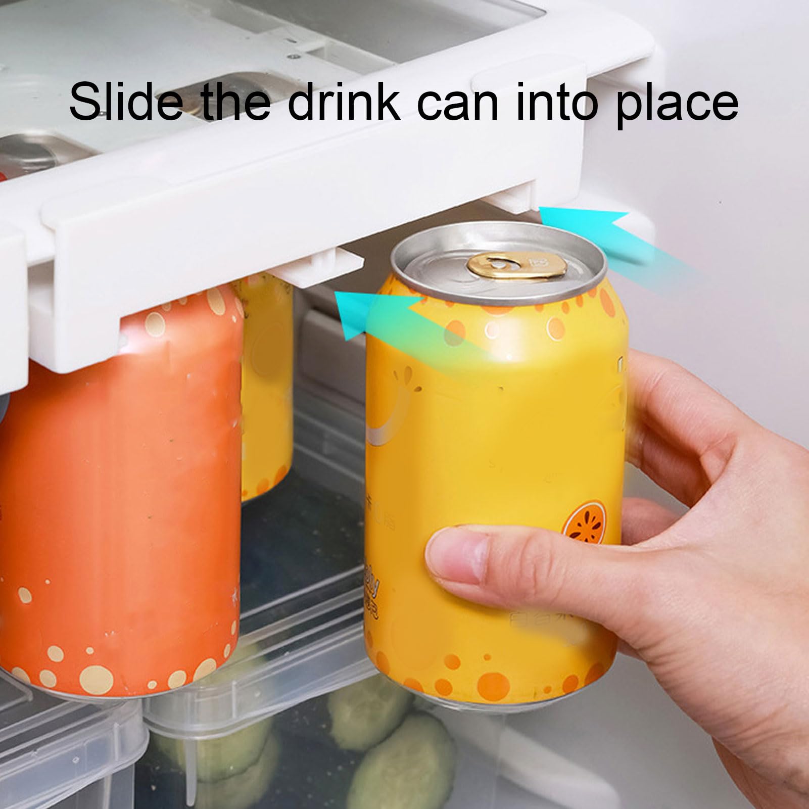 Kuuleyn Soda Can Dispenser Drink Organizer Soda Can Organizer for Refrigerator Plastic Hanging Drink Can Organizer Holder Space Saving Beverage Can Storage Rack (5.7cm / 2.2in Hole)