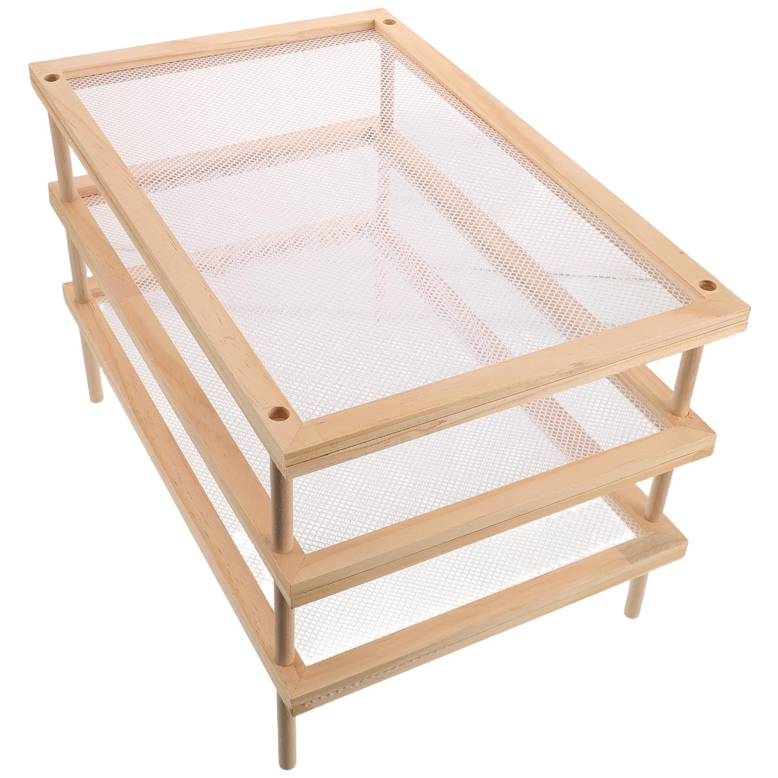 Séchoir à Spaghetti pour Sécher Les Pâtes et Herbes Empilable avec Filet Bois Support Alimentaire Pratique et Robuste pour Cuisine