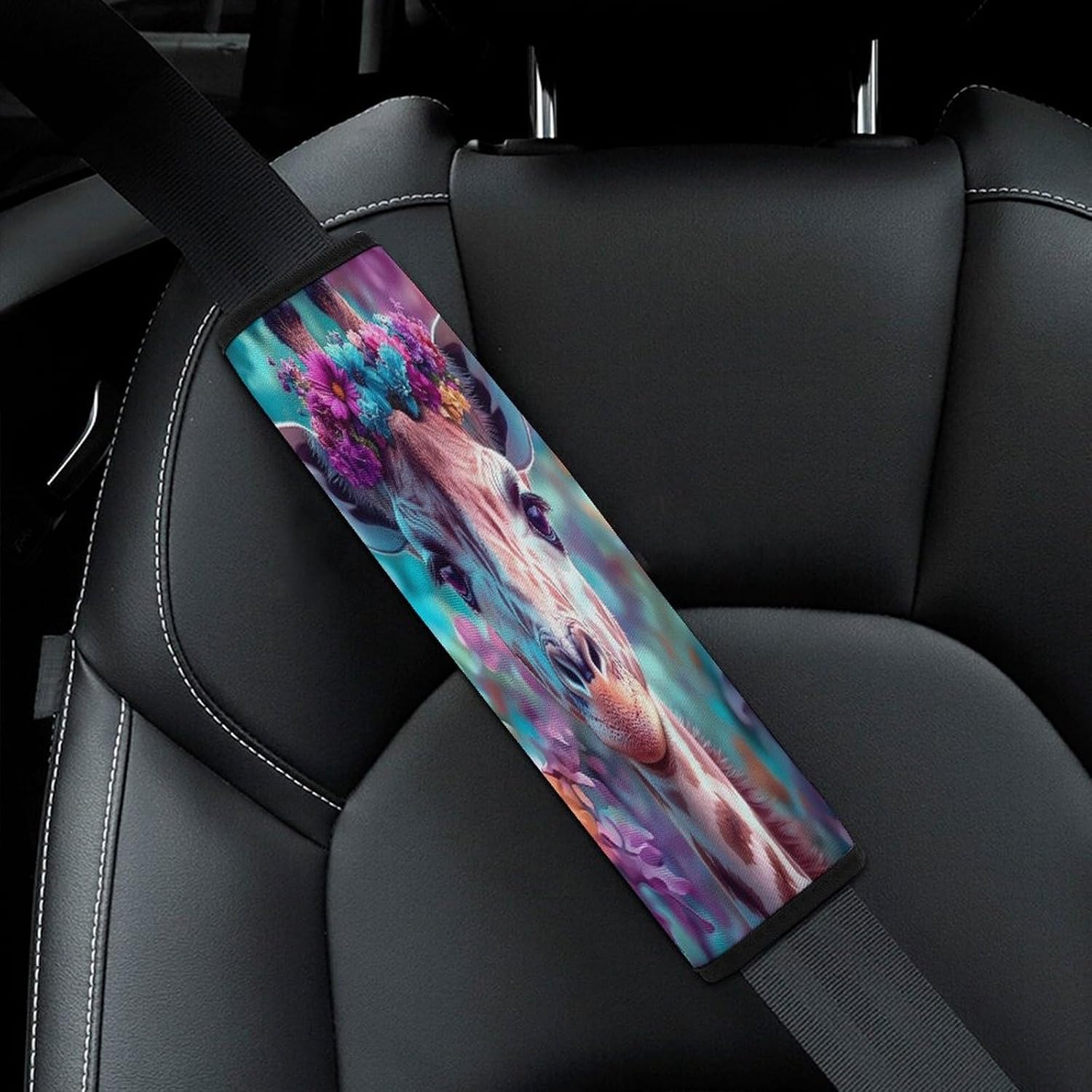 Giraffe Car Seat Strap Covers Soft Seat Strap Shoulder Pads Seatbelt Covers for All Car Seats 2PCS