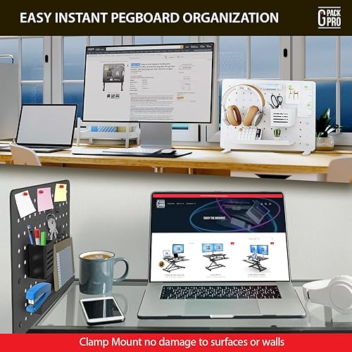 Miniatura 9 de Tablero de clavijas de escritorio con abrazadera, accesorios de escritorio de pie para oficina, organizador de escritorio de juegos, panel de