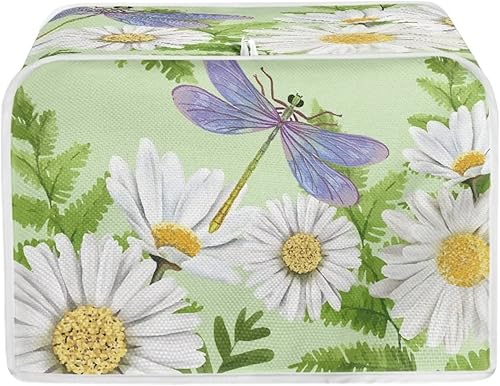 ZDCUSTOM Funda para horno con función de estampado de libélula, cubierta para tostadora de 2 rebanadas, color verde claro, con parte inferior