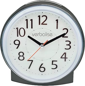 Analogue Talking Clock with 2 Daily Alarms, Speaks Time and Date. Black VTC-10BK