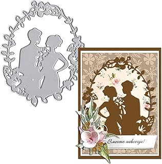 Wedding Season Frame Cutting Die Wedding Theme Die Cuts for Card Making Bride and Groom Frame Dies for Decoupage DIY Scrapbooking Photo Album Card Craft Wedding Decor Stencil Template Tool