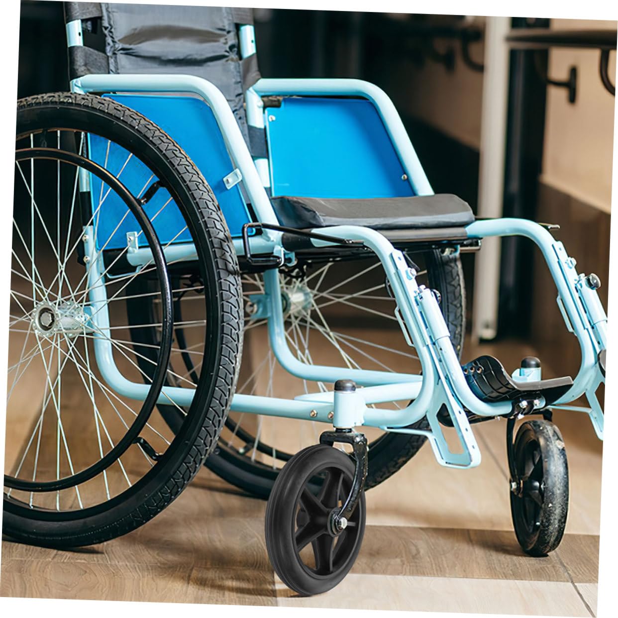 Ruedas para Silla de Ruedas de Repuesto 4 Piezas Negras | Acero Inoxidable, Plástico y Goma, Mantenimiento Sencillo, Repuesto Manual para Uso Diario