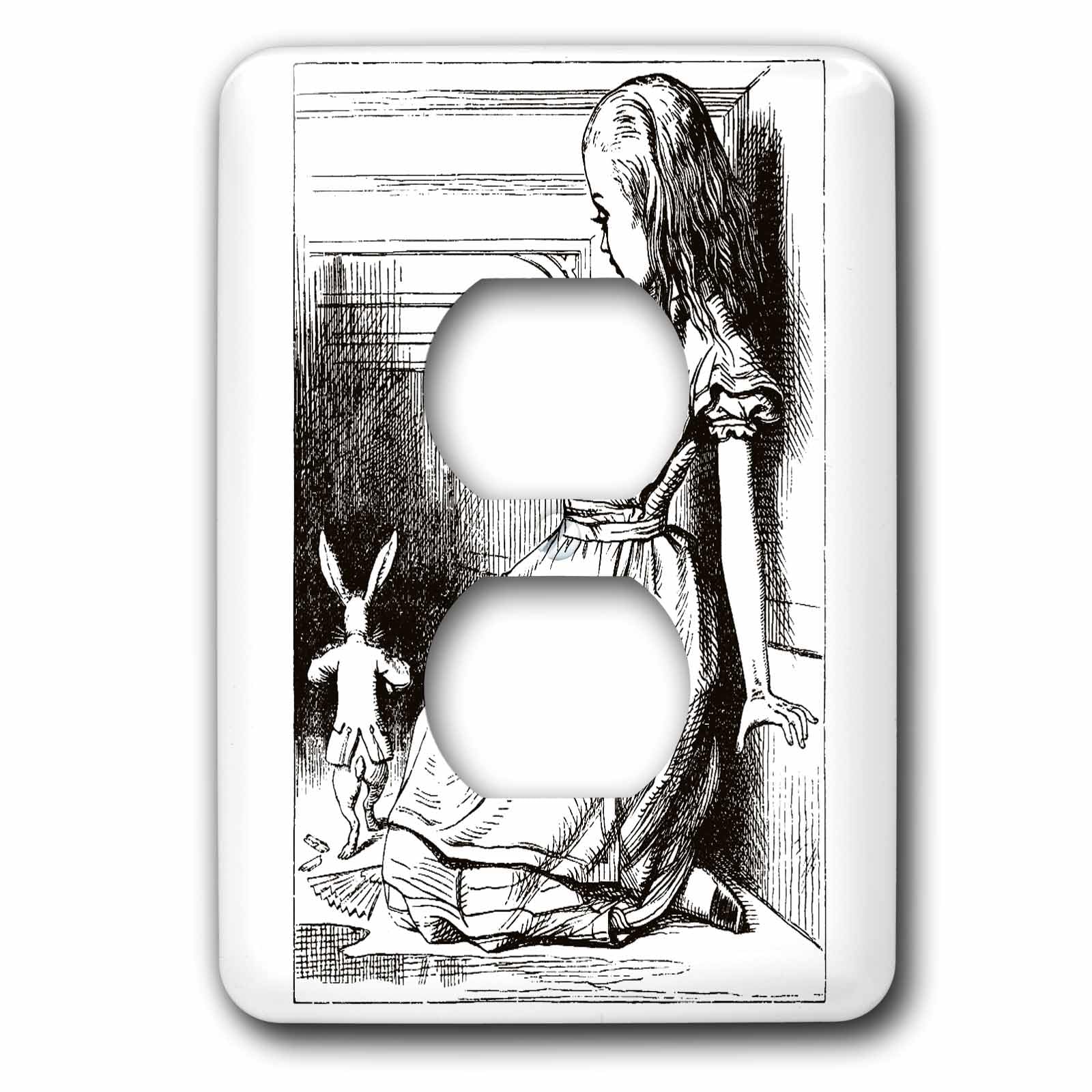 Alice au pays des merveilles prise de courant plaque de finition double multicolore murale