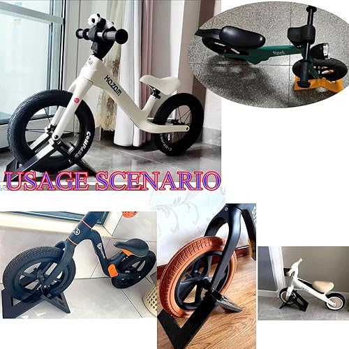 Miniatura 3 de Paquete de 2 soportes de estacionamiento para bicicletas de equilibrio para niños, soporte plegable para entrenamiento sin pedal, bicicleta, scooter