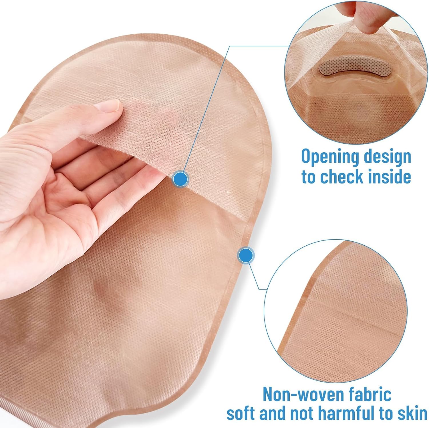 22 PCS Colostomy Bags, One Piece Drainable Ostomy Bag with Hook and Loop Closure, Colonoscopy Bags, Ostomy Supplies 15mm-60mm Cut-to-Fit for Ileostomy Stoma Care