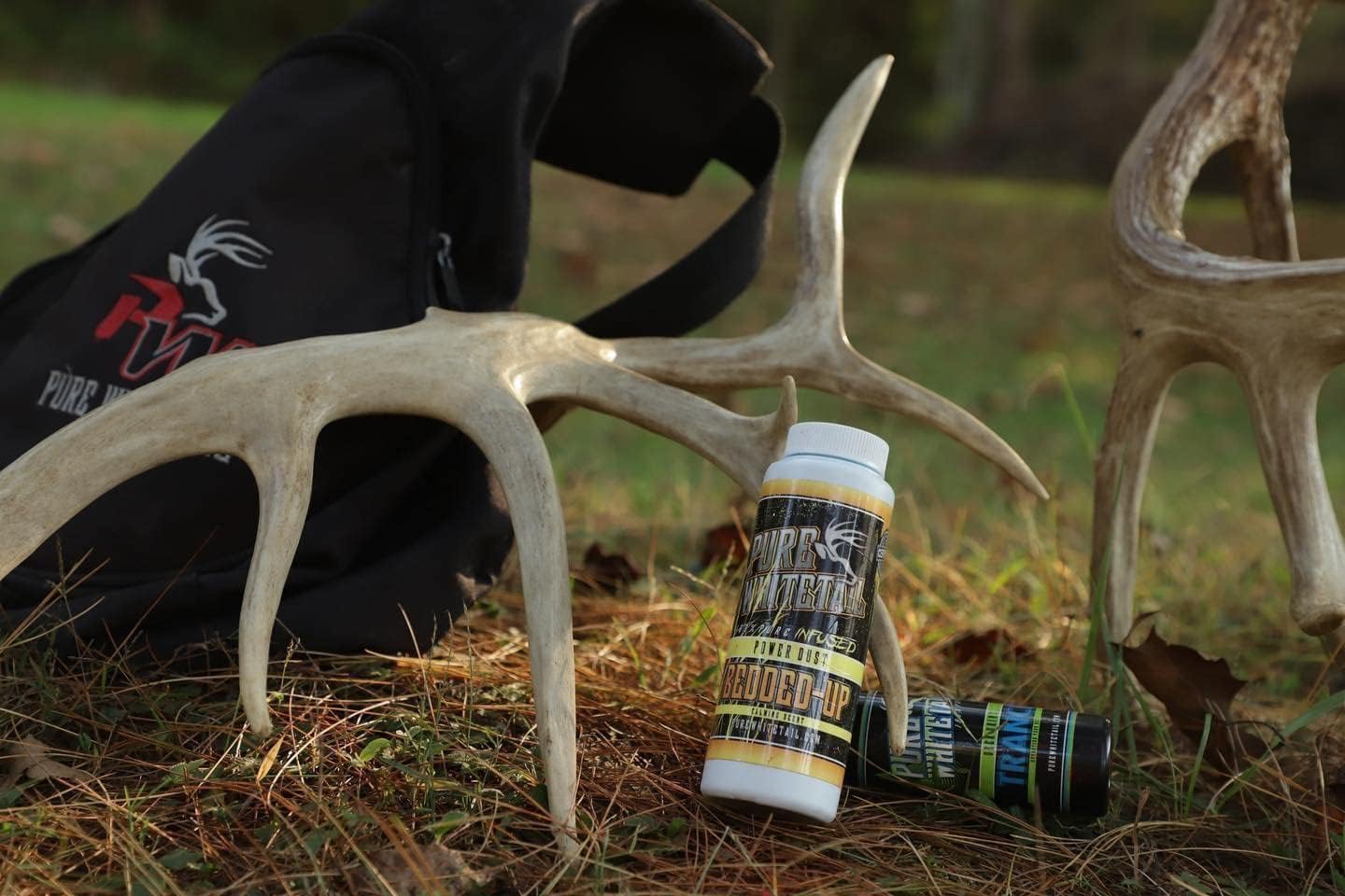 Pure Whitetail Bedded-Up Power Dust for Deer Hunting – Cover Scent Powder – Mock Scrape, Licking Branch & Scent Rope Use – Whitetail Deer Hunting Scent – 4 oz
