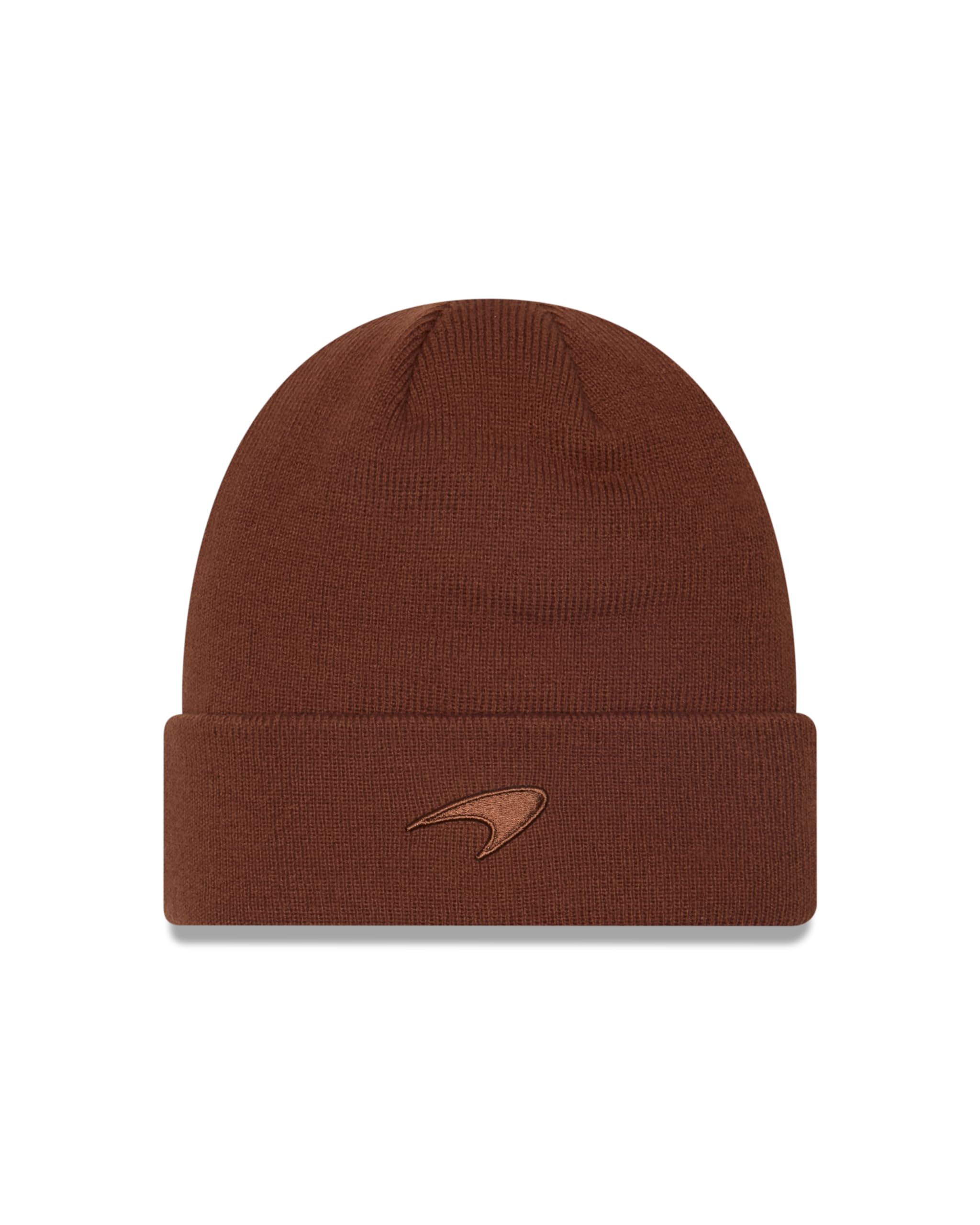 New Era Unisex Brown Mclaren F1, Official 2025 Merchandise, Seasonal Cuff Knit Beanie Hat