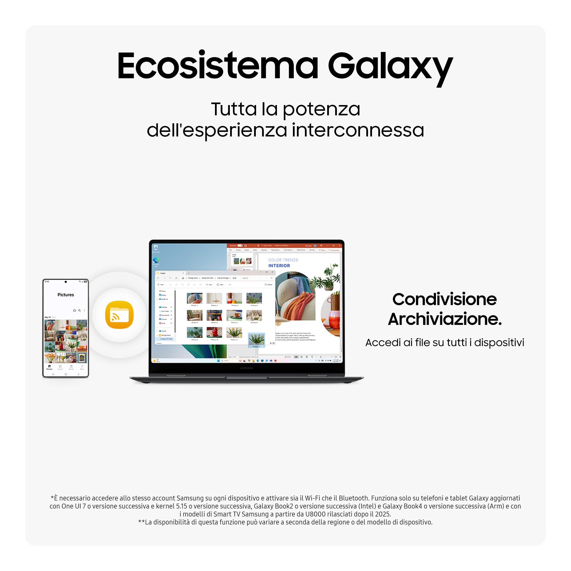 Samsung Galaxy Book5 Pro 360 16", Garanzia 3 anni, AI PC, Processore Intel Core Ultra 7 Serie 2, 16GB RAM, 1TB SSD, Display touch 3K Dynamic AMOLED 2X, S Pen, Windows 11 Home, Copilot+ PC, Gray [ITA]