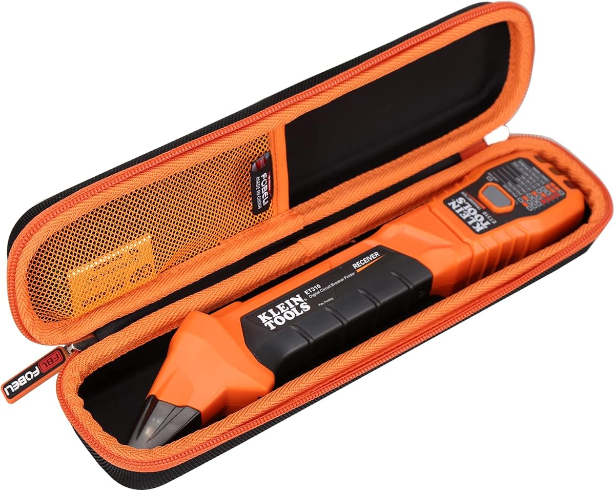 Hard Case for Klein Tools ET310/ET350 Circuit Breaker Finder | EVA Hard Shell, for Electric Tester with GFCI Outlet Tool Kit, Shockproof & Water-Resistant, Portable Storage Bag