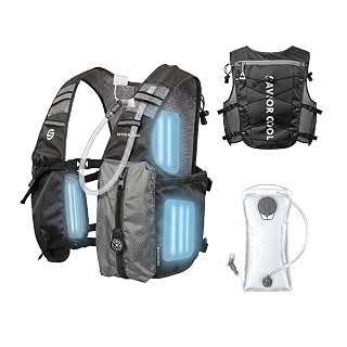 Cooling Hydration Vest with 2L BPA-Free Water Bladder, Running Vest with 3 Removable Cooling Packs, Lightweight Outdoor Pack for Hot Weather, Hiking, Cycling, Training - Amazon product rated Grade B