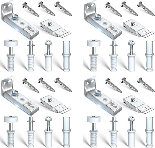 Miniatura 7 de Kit de reparación de herrajes para puertas plegables, 1 paquete de piezas de repuesto para puertas correderas de armario plegables que incluyen
