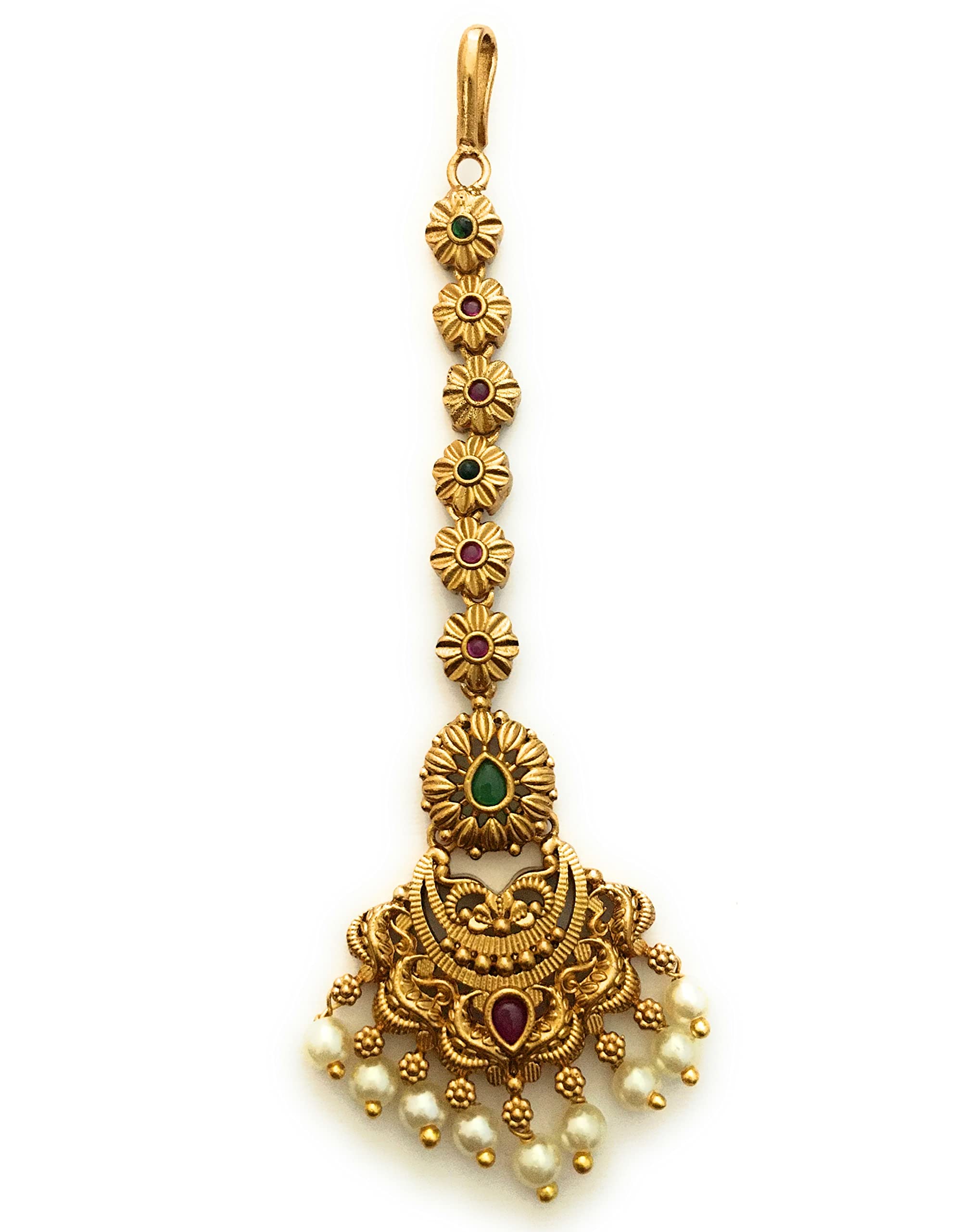 Mattee Gold Plated Temple Maang Tikka