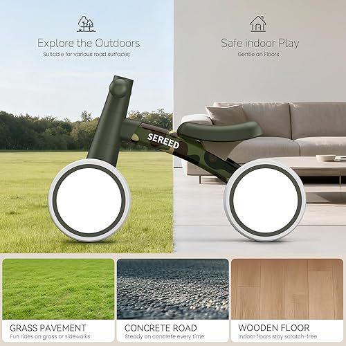 Miniatura 49 de SEREED Bicicleta de equilibrio con 4 ruedas para bebés de 1 año, niños y niñas de 12 a 24 meses, como su primera bicicleta y regalo de su primer