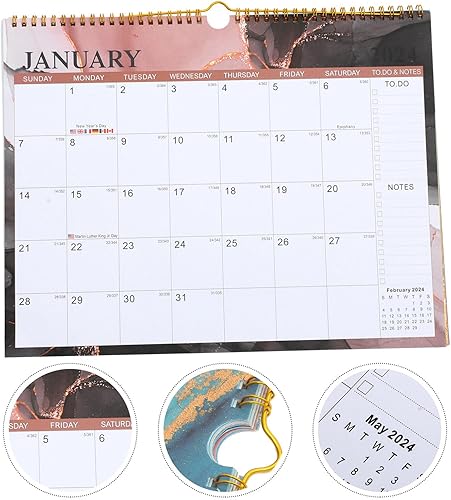 Miniatura 9 de Calendario de escritorio 2024-2025, calendario de pared de enero de 2024 a junio de 2025, calendario de pared, calendario mensual, planificador de