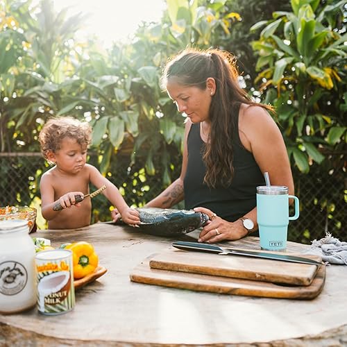 Miniatura 233 de YETI Rambler - Vaso de viaje con asa y tapa con popote, 35 onzas, vaso de agua de viaje, con asa, acero inoxidable, color blanco