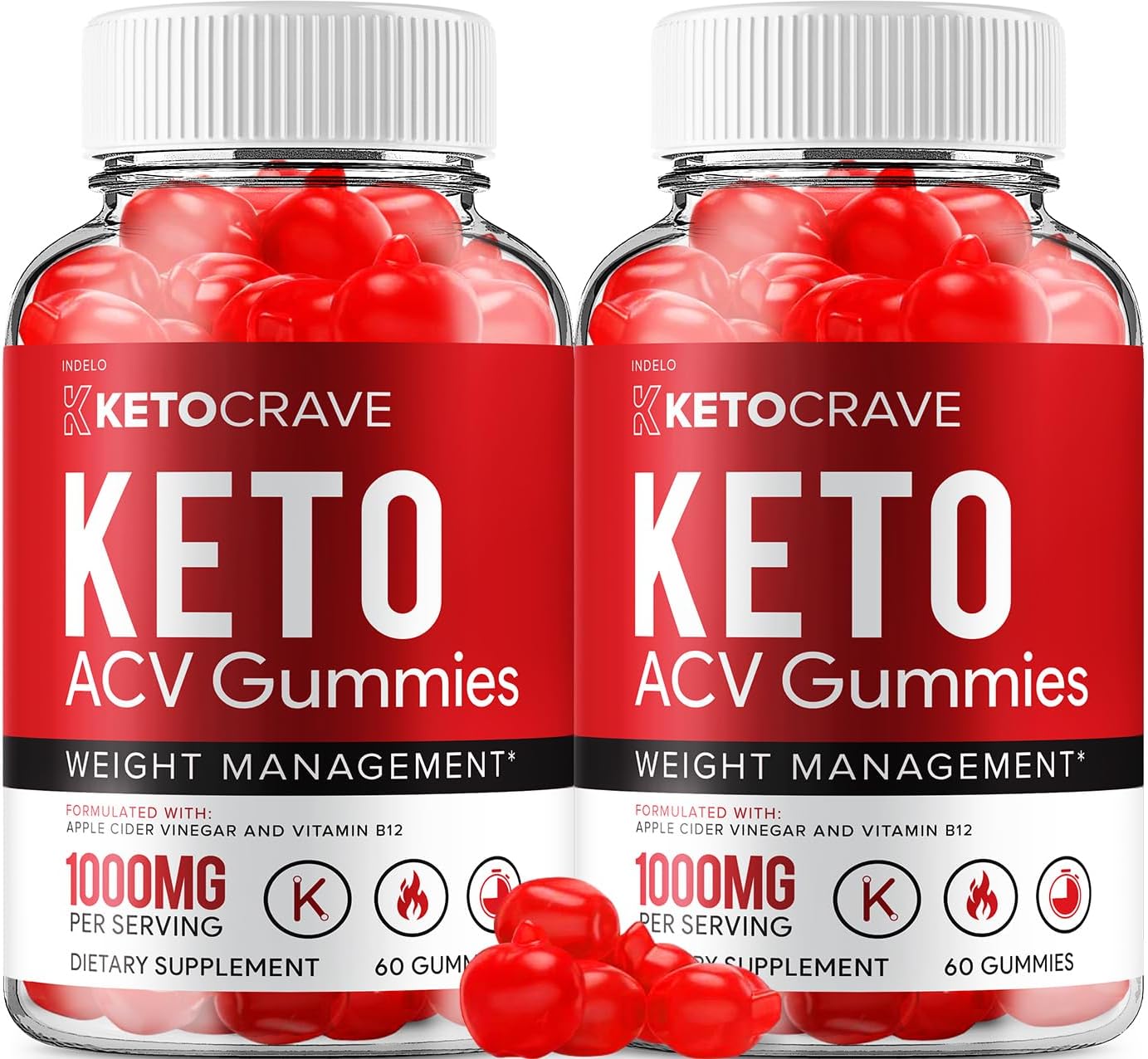 (2 Pacote) Crave Keto ACV Gummies - Fórmula Avançada para Gestão de Peso com Vinagre de Maçã