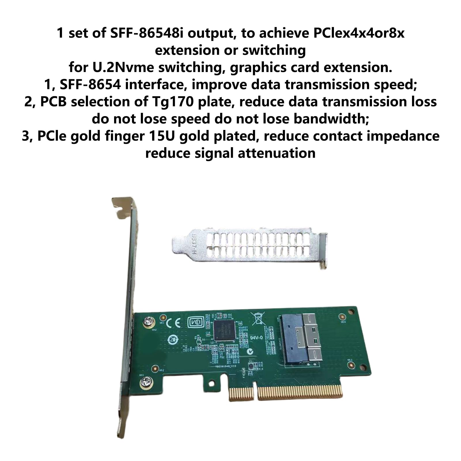Scheda di espansione del controller host PCIe4.0 a SFF-8654 Scheda di espansione del controller dell'host dell'adattatore PCIe per PC desktop