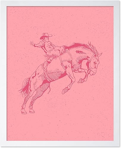 Miniatura 28 de Poster Master Póster de Rodeo marrón – Estampado retro de vaquero sobre caballo – Arte de vaquero – Arte occidental – Arte del salvaje oeste –