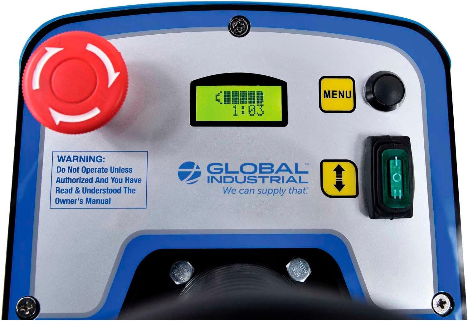 Global Industrial Automatic Ride-On Floor Scrubber with 22" Cleaning Path, (2) 12V 100Ah Batteries, 4.5 Hour Run Time, Industrial Commercial Floor Scrubber Machine