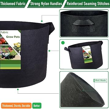 100 Gallon Big Raised Garden Bed Bag (40x20 inch) Large Plant Grow Bag for Tomato,Potato Planter,Herbs Veggies Planter,Flower Bed,Plant Container,Yard Waste,Lawn Debris,Leaf Bag with Gardening Gloves