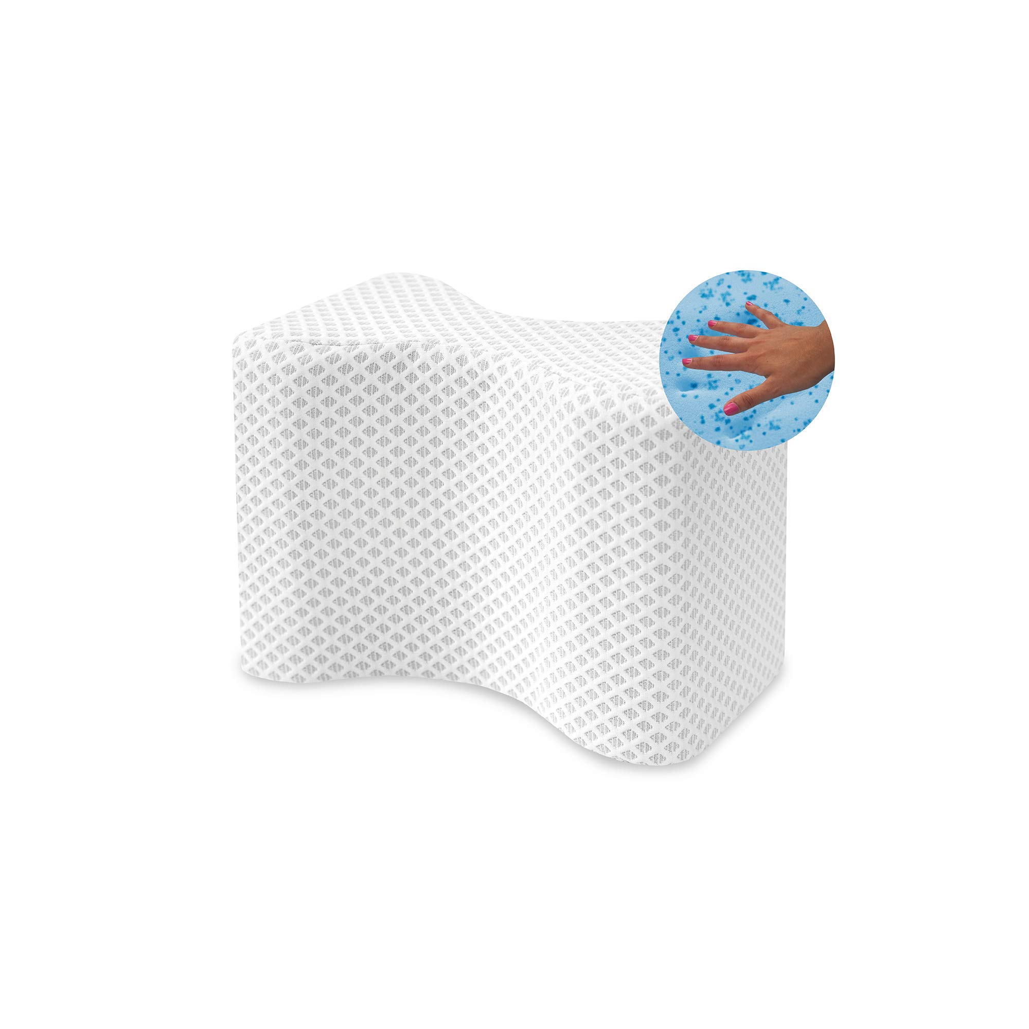 SensorPEDIC Conforming Memory Foam Knee Support Pillow, One Size, White