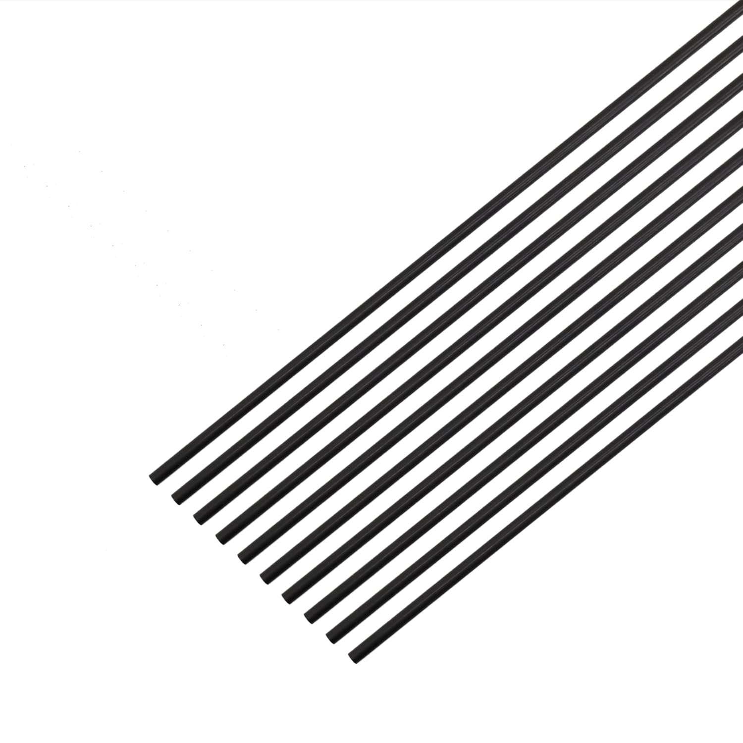 Carbon Fiber Rods 2.5mm x 400mm Solid Matte Round Bar for DIY Crafts RC Airplane Model Car 10pcs