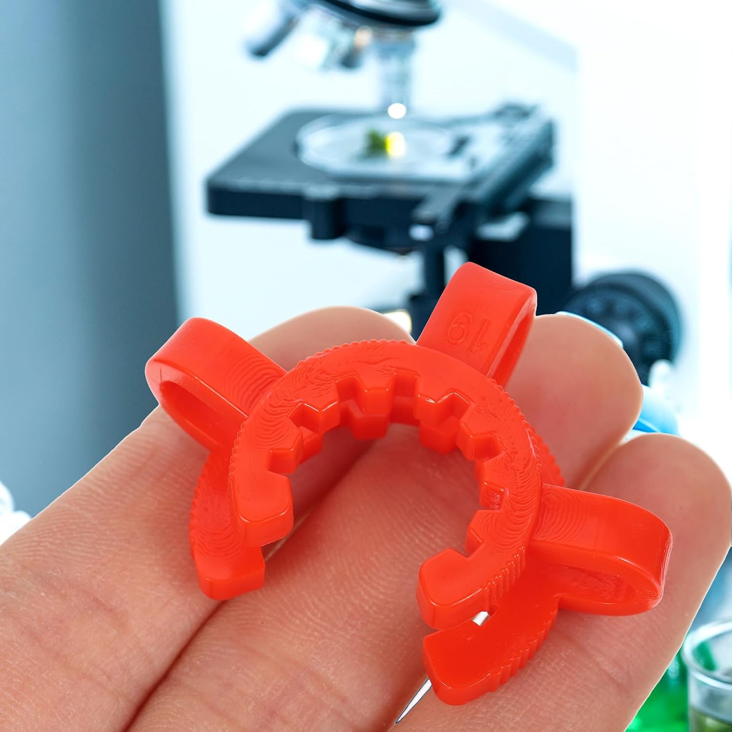 10 Pcs Plastic Keck Clamp for Conical Interface, Laboratory Standard Tapered Glass, Chemical Resistant Lab Beaker Clamps for Flask and Tubing Accessories Random Color