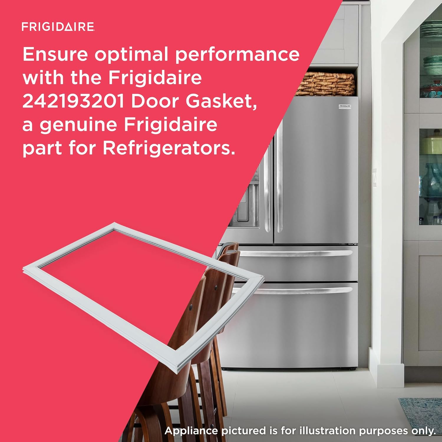 Frigidaire 242193201 Door Gasket for Refrigerators, White