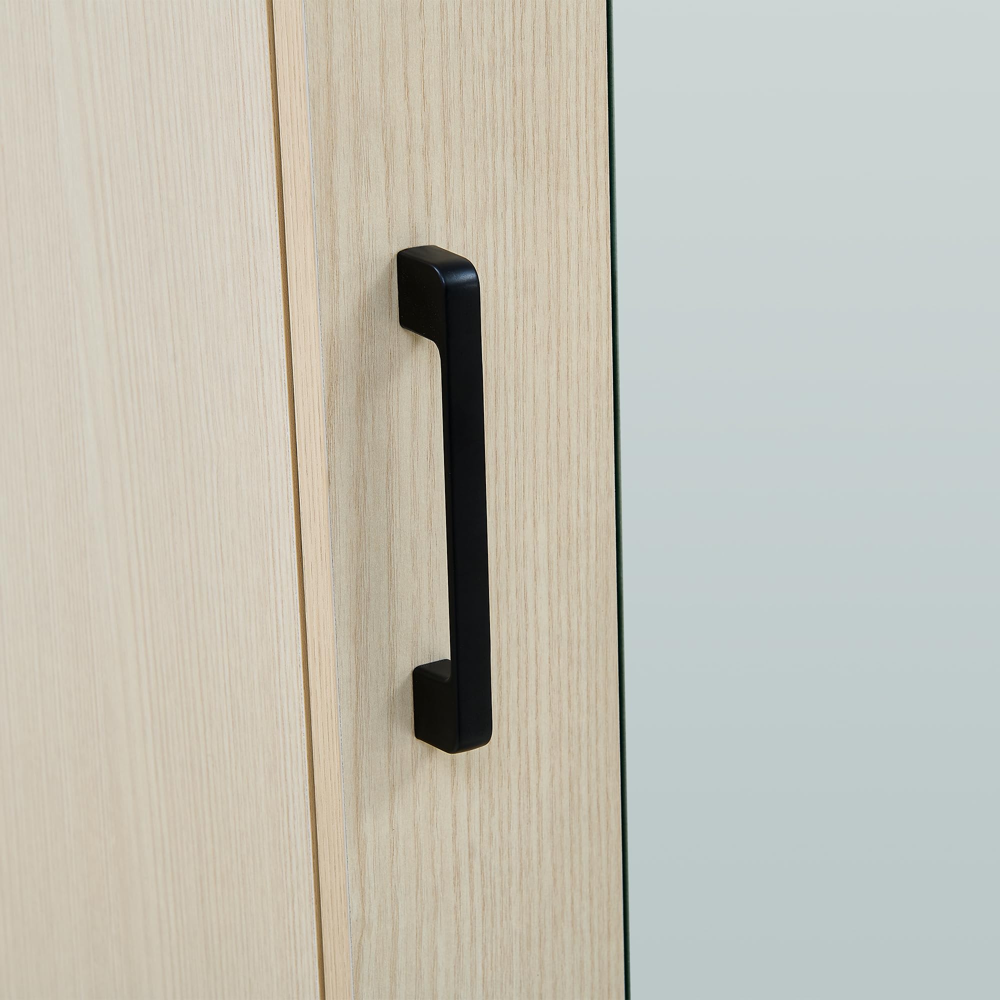 REXO Armario estrecho con espejo y barra extensible, armario moderno para pasillo, dormitorio y apartamento