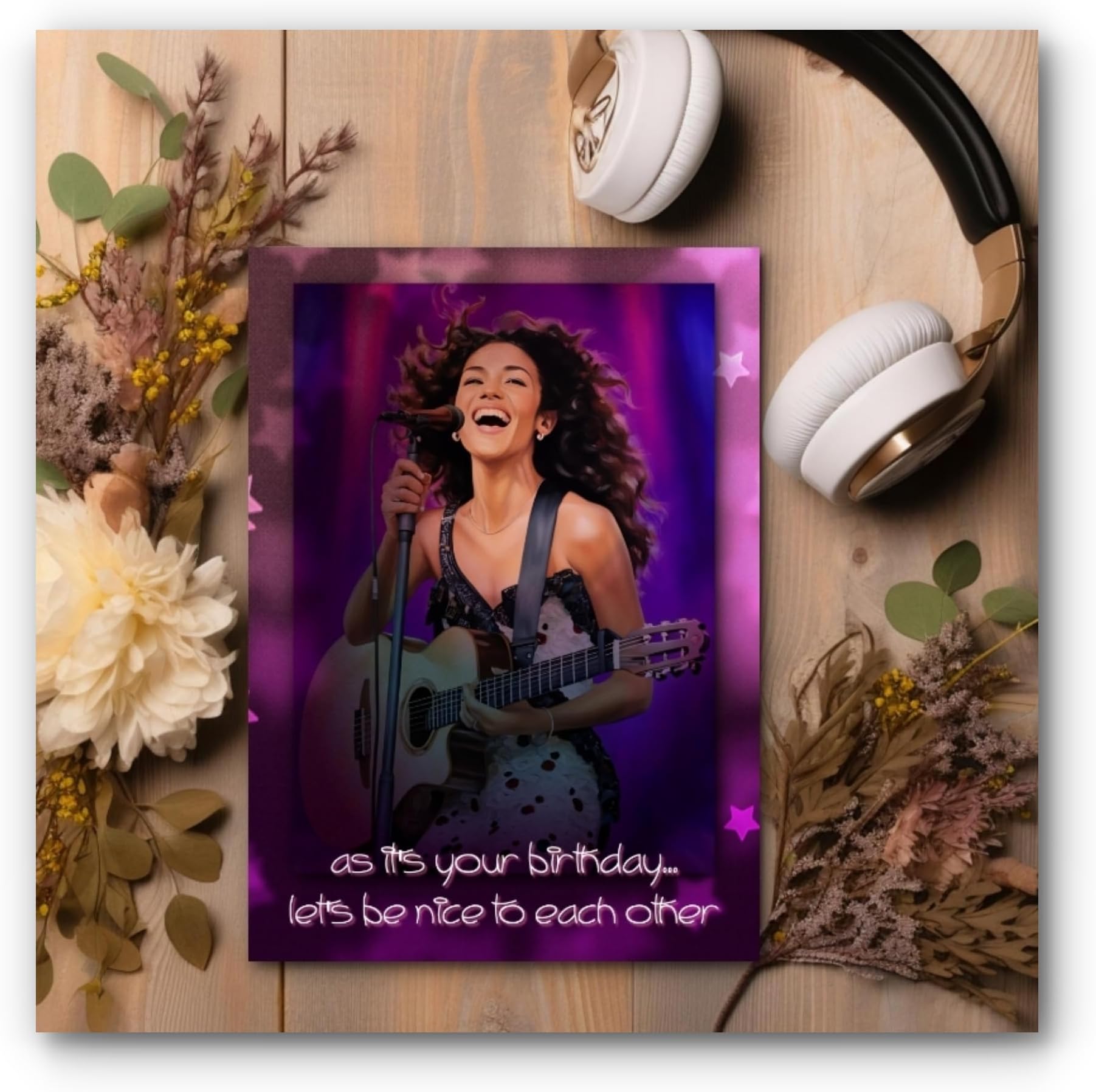 Olivia Dean birthday card 7" x 5" 300gsm card w/env 'Nice to each other' boyfriend girlfriend partner wife boy girl