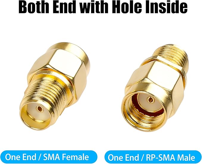 4 Adaptadores SMA RP-SMA Macho a Hembra para Antena WiFi miniatura 2