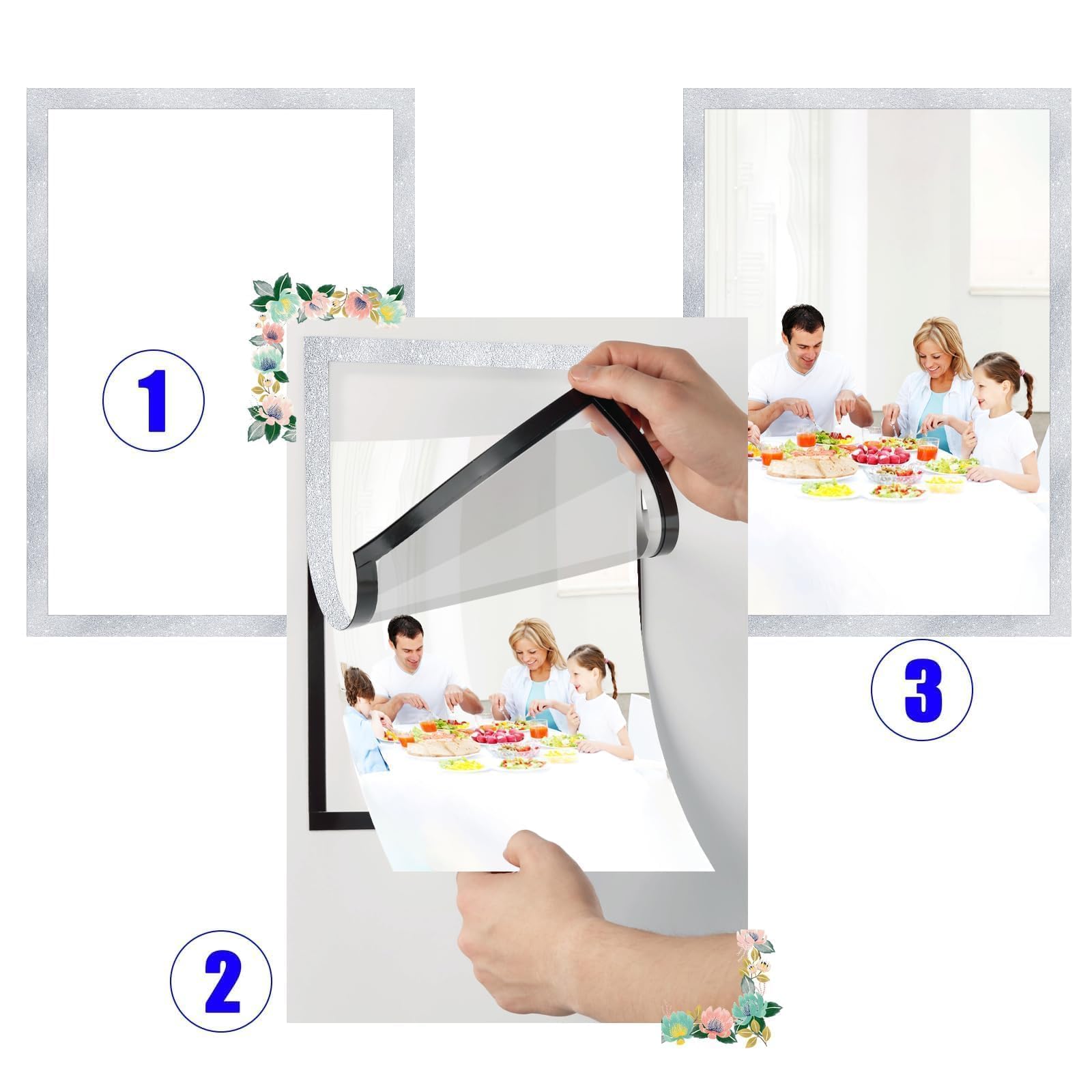 Orologio Da Muro Con Cornici Adesive Da Parete E Frase Decorativa