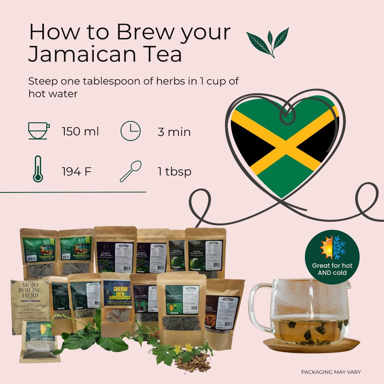 Jamaican Guinea Hen Weed Tea – 4oz (2 x 2oz Packs) – Handpicked Loose Leaf Herbal Tea – Anamu Herbs – Dried Leaves 100% Organic from Jamaica – Inspired Gems - Image 4