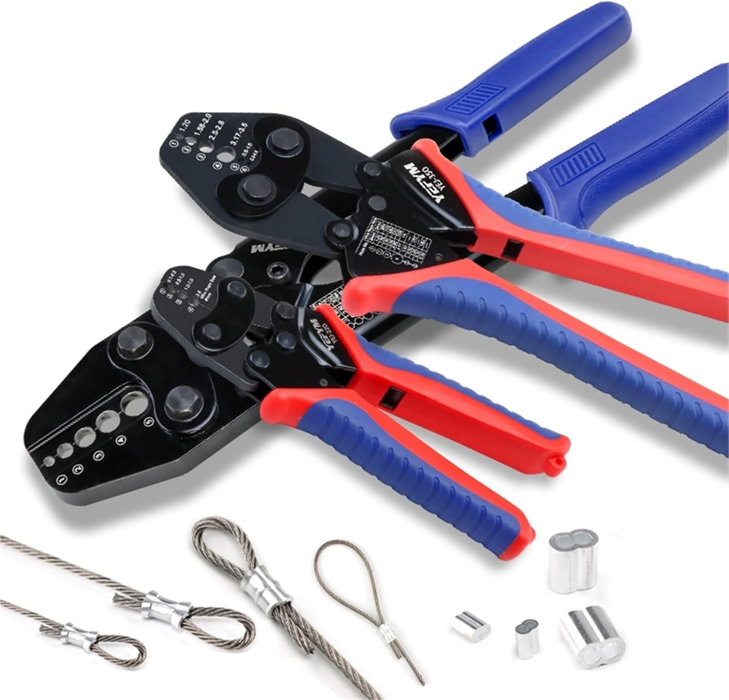 Wire Rope Crimping Tool For Aluminum Oval/Double Sleeves, Crimping Loop sleeve φ0.1-φ5mm Cable Crimper YEJ Pliers(YEJ-50O)