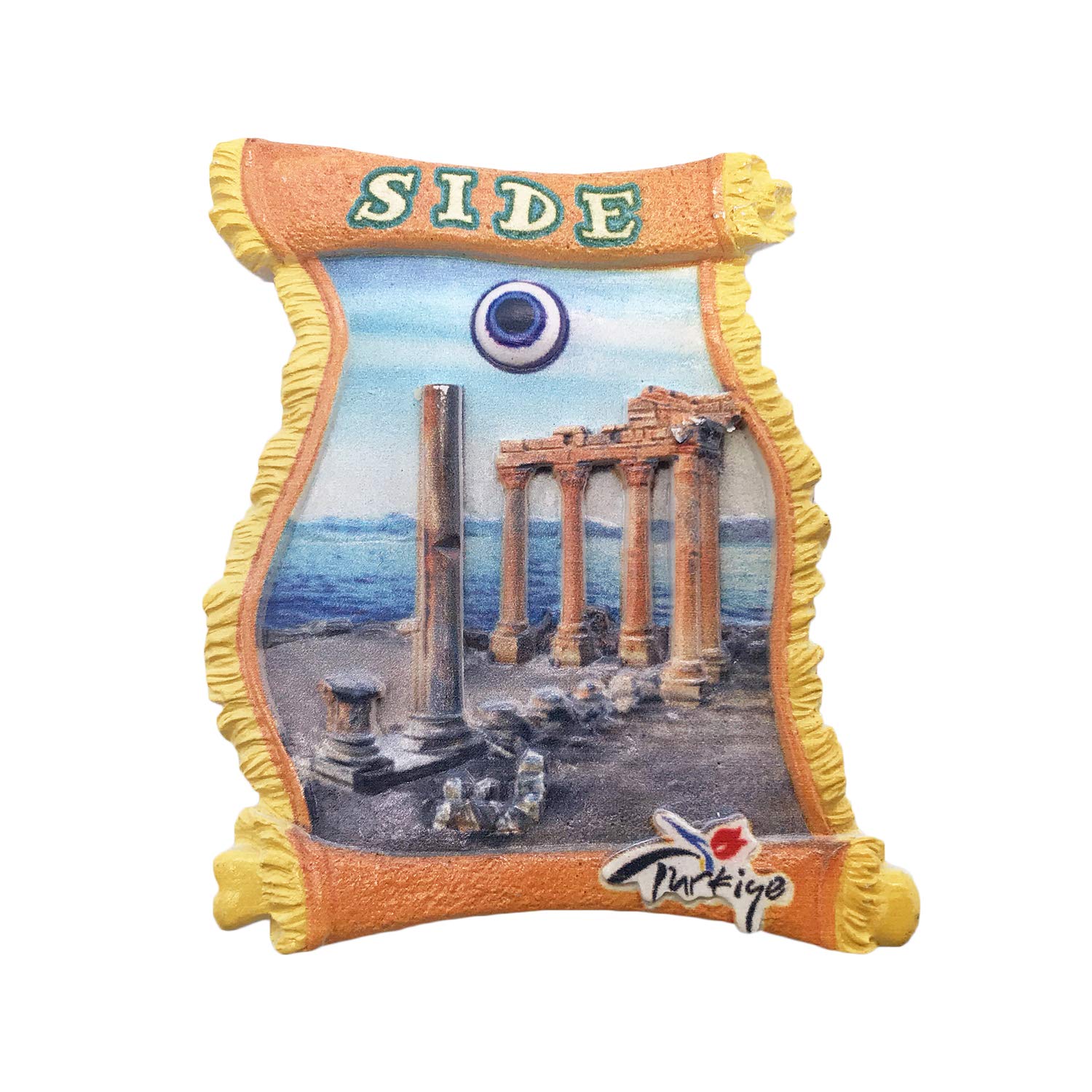 Wedarego Side Turkey 3D Turkey Side Refrigerator Magnet Tourist Travel Souvenirs Handmade Resin Craft Magnetic Stickers Home Kitchen Decoration Fridge Magnet Collection Gift