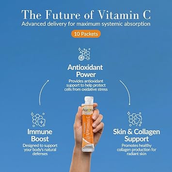 Aurora Nutrascience Liposomal Liquid Vitamin C, 10 Packets, Orange