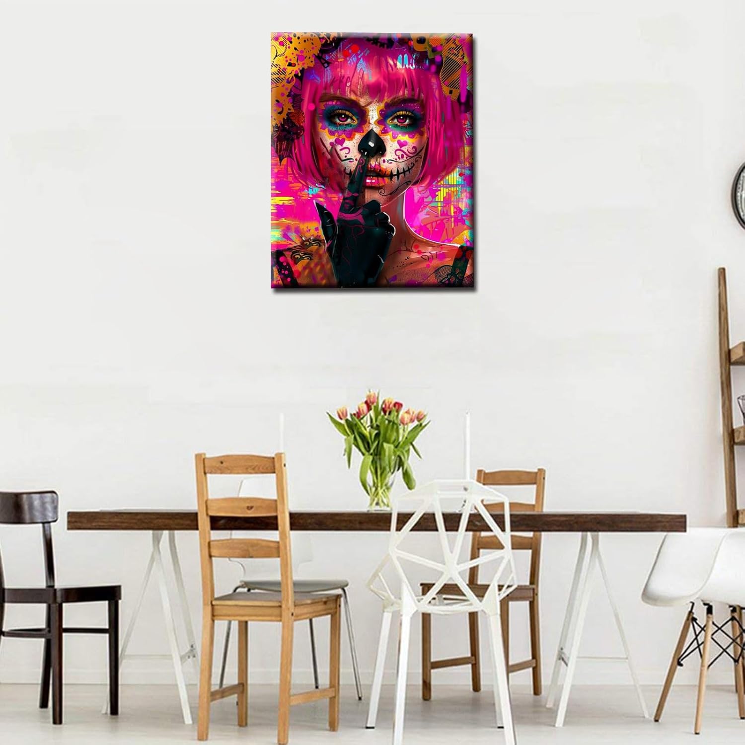 Tucocoo DIY Paint by Numbers for Adults Beginners, Horror Girl Easy Acrylic Watercolor Paint by Number for Kids, Painting by Number On Canvas for Gift Home Decor with Frame 16x20 Inch