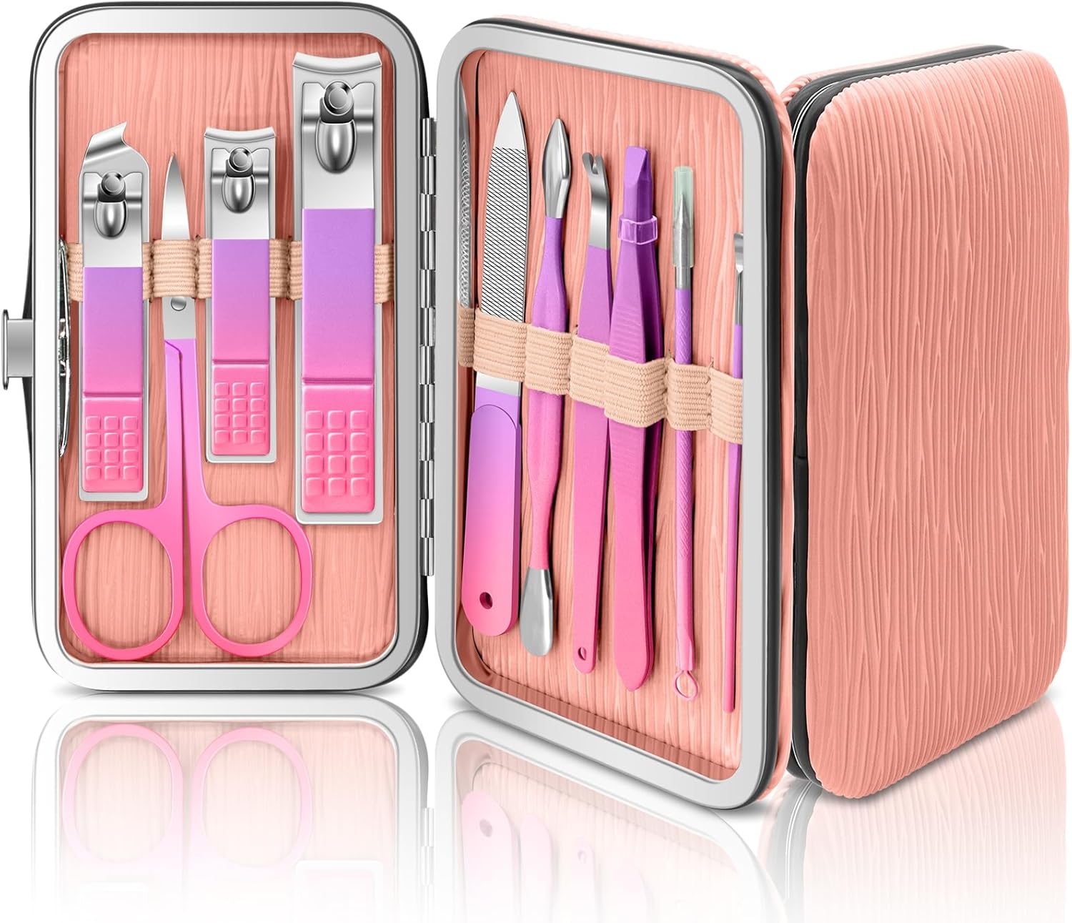 BLESWIN 10 in 1 Manicure Pedicure Kit, Manicure Kit voor Vrouwen Professioneel, Mens Nagel Verzorgings Kit, Manicure Gereedschap Cadeau voor Luxe Leren Reisetui voor Familie Vrienden (Roze Paars) BLESWIN 10 in 1 Manicure Pedicure Kit, Manicure Kit voor Vrouwen Professioneel, Mens Nagel Verzorgings Kit, Manicure Gereedschap Cadeau voor Luxe Leren Reisetui voor Familie Vrienden (Roze Paars)