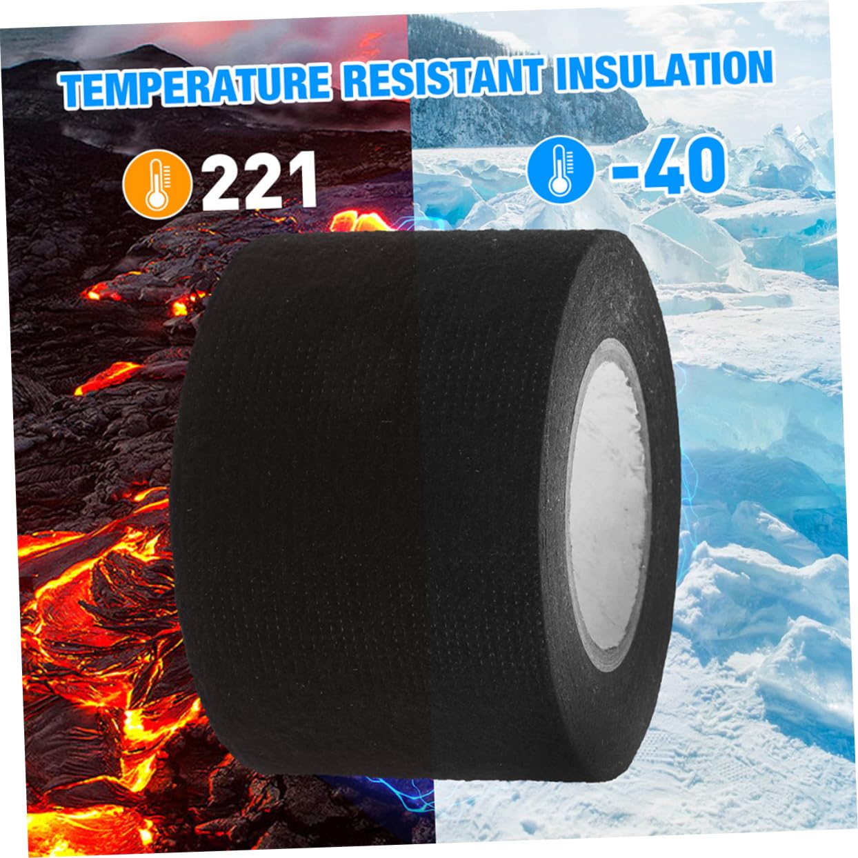 Cabilock 6rollos Cinta Aislante De Alta Temperatura Cinta Para Arneses De Cableado Textil Para Arneses De Motor De Coche Para Cableado Automotriz De Metros