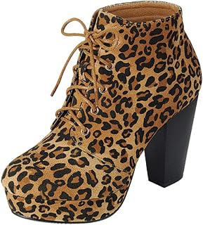 Amazon.com: Leopard Heel Booties