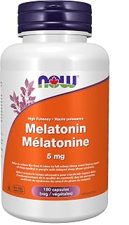 NOW Supplements Melatonin 5mg Capsules, 180 Count