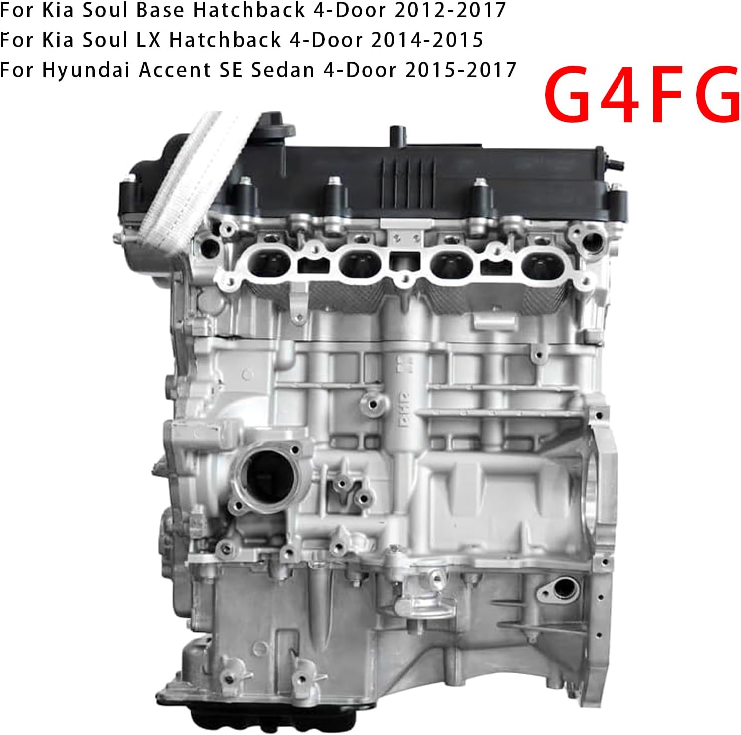 Bruce & Shark New G4FG 1.6L Engine Motor Assembly for Hyundai Accent for Kia Soul Base LX Hatchback 4-Door & Rio 2012-2017, Fit for Veloster Models
