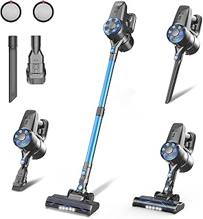Cordless Vacuum Cleaner,8-in-1 Lightweight Stick Vacuum with Powerful Suction,Self-Standing,40 Mins Max Runtime,Rechargeable Vacuum Cleaners for Home,Hardwood Floor,Carpet,Pet Hair (Charcoal)