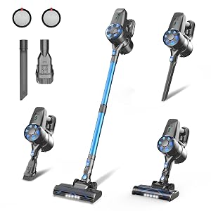 Cordless Vacuum Cleaner 8-in-1 Lightweight Stick Vacuum with Powerful Suction Self-Standing 40 Mins Max Runtime Rechargeable Vacuum Cleaners